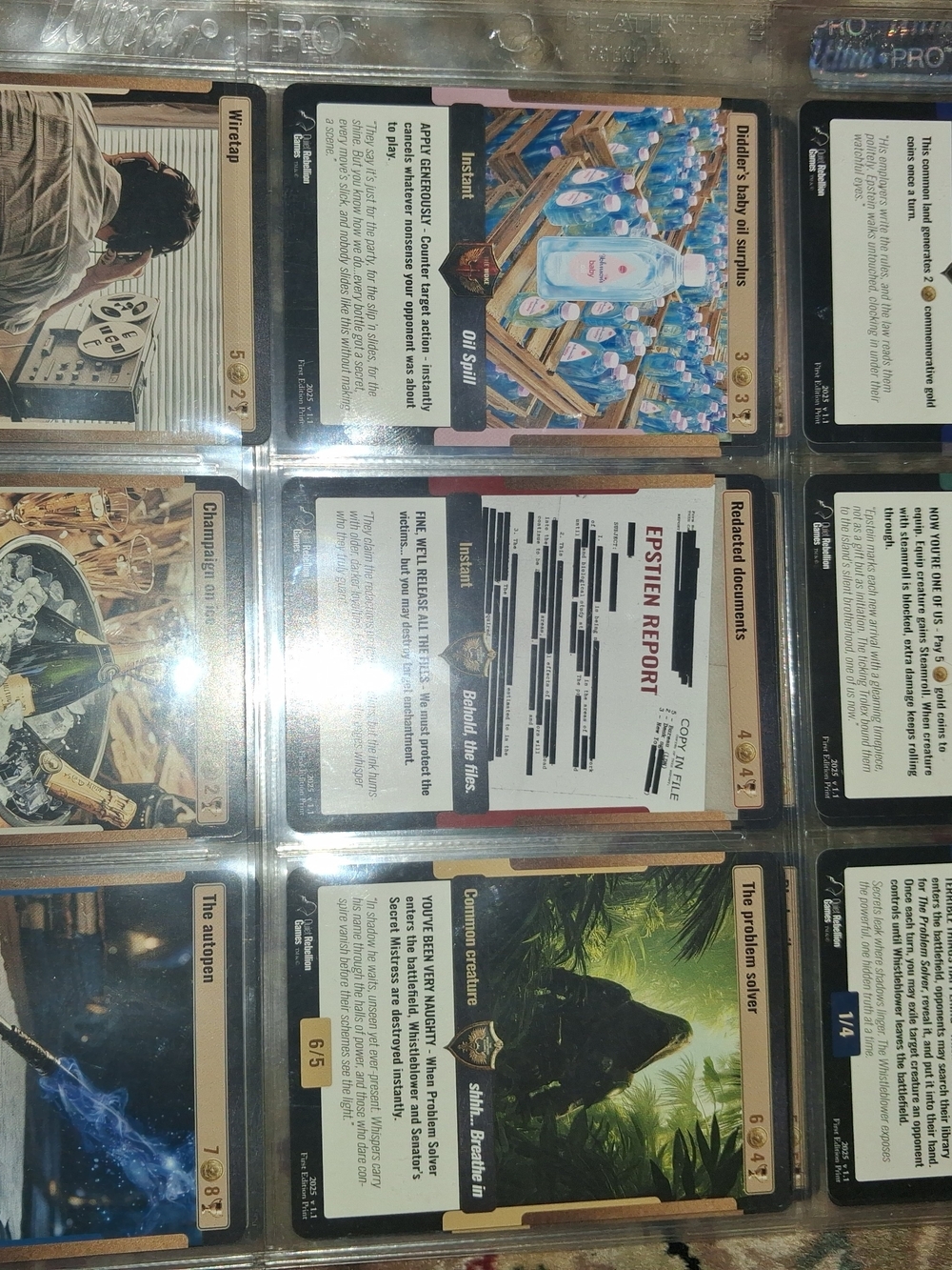 1st Edition Epstien Files Booster Pack Cards With Halos